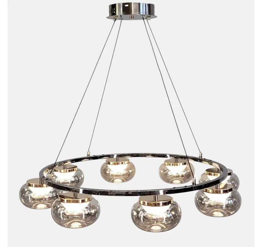Світлодіодна люстра підвісна Artlight LQ7125-8 з вісьма графітовими плафонами, 50W - фото 6
