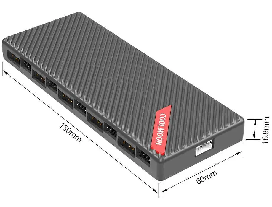 Розгалужувач живлення хаб Coolmoon ARGB/PWM AM10 BLACK (AM10 BLACK) - фото 2