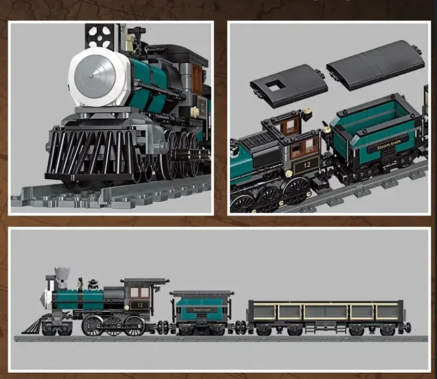 Конструктор паровоз із вагонами Jie Star 59001 Steam Train потяг залізниця локомотив ,560 детале - фото 4