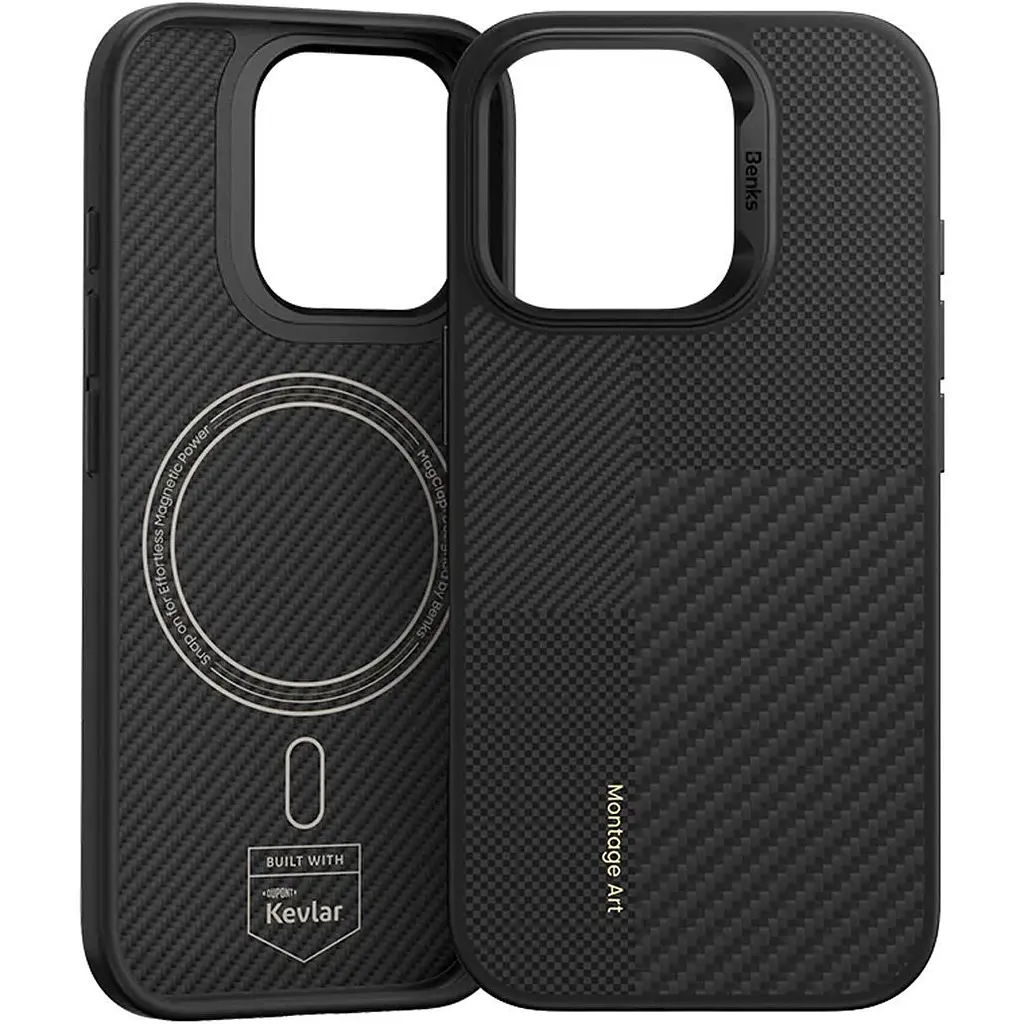 Чохол Benks Montage ArmorPro Kevlar Case 600D/1500D MagSafe для Apple iPhone 16 Pro Black (6948005905071) [117768] - фото 2
