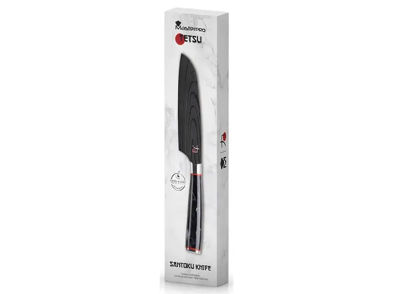 Японський ніж Santoku Bergner MasterPro Tetsu 12.5 см (BGMP-4129-MBK) - фото 4