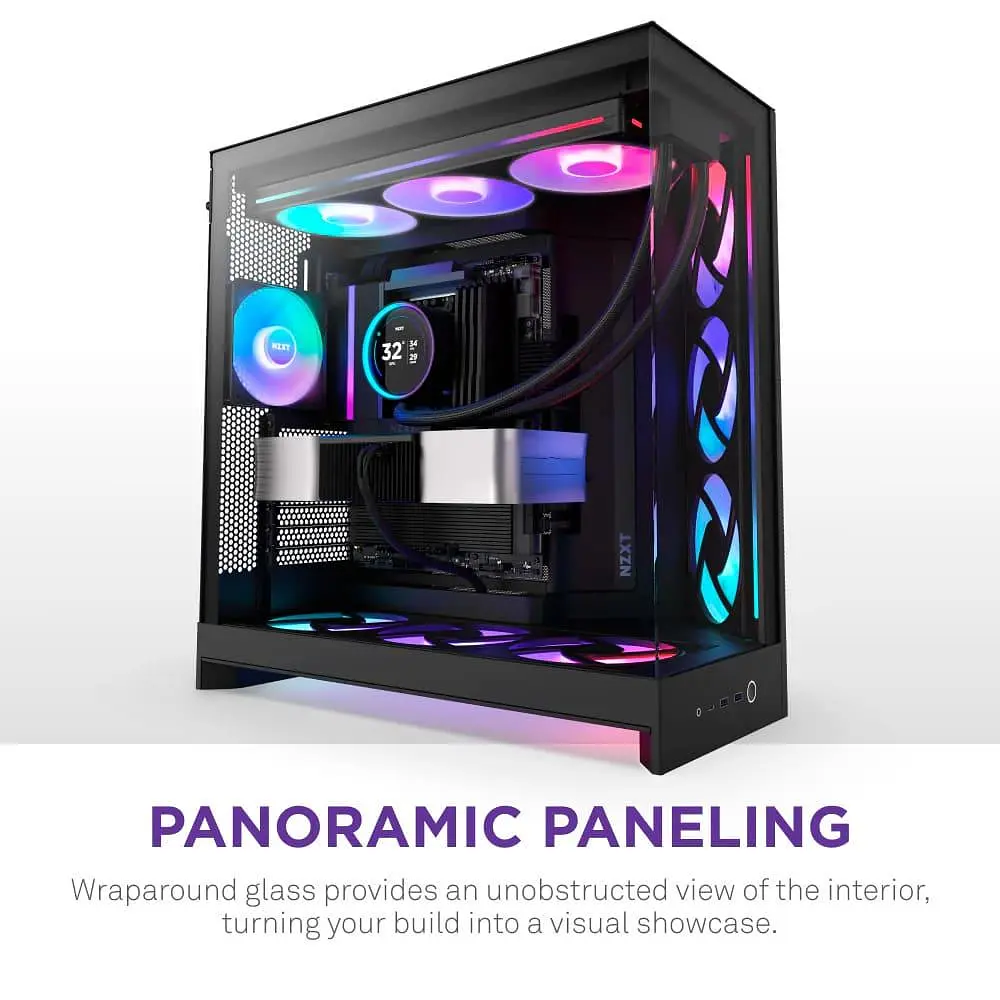 Корпус NZXT H9 Flow RGB Tempered Glass без БЖ Black (CM-H92FB-R1) - фото 5