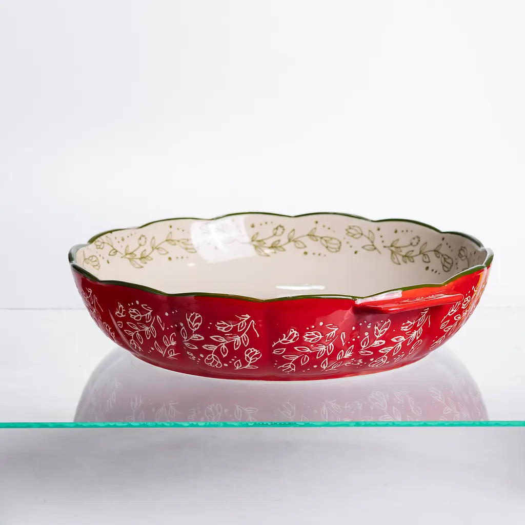 Форма для запекания Vintage Ø30 (см) круглая форма для выпекания в духовке с ручками Красный Yiwu HM04-08 - фото 3