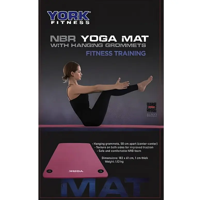 Мат для фітнесу з отворами York Fitness NBR 1см рожевий - фото 4