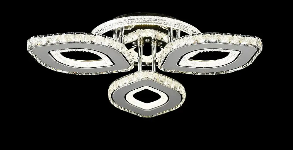 Сучасна світлодіодна люстра Splendid Ray Lk2368/3 LED WT з кришталевим декором і димером - фото 5