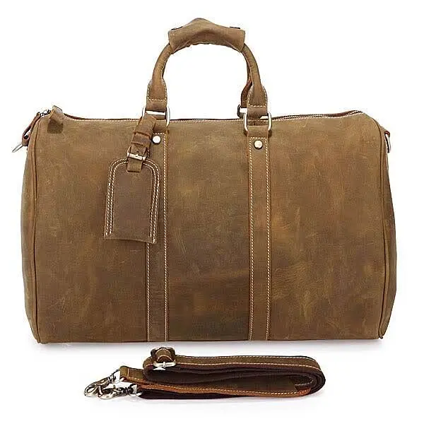 Сумка дорожня 14050 із вінтажної шкіри Vintage коричнева - фото 10