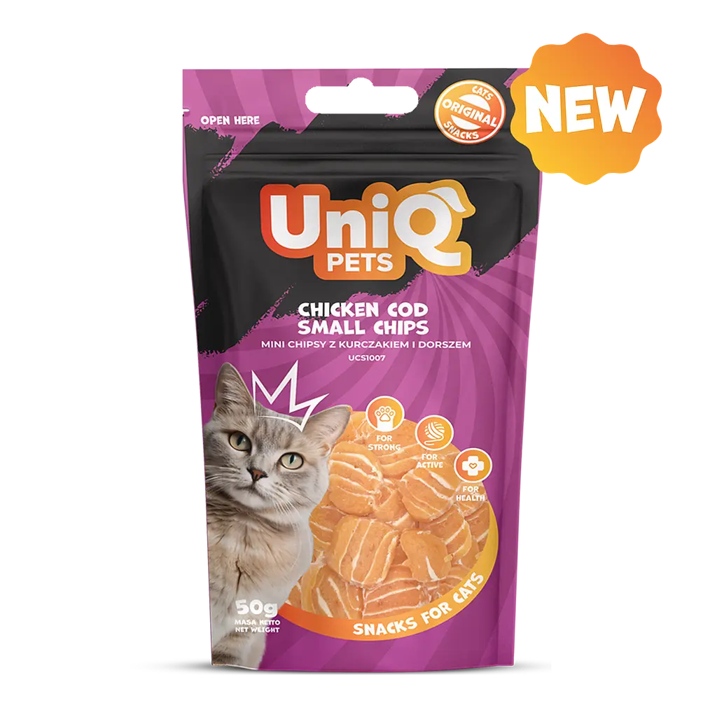 Ласощі для котів Uniq PETS CAT SNACKS MIMI Міні чіпси з курки та тріски, 50 г - фото 3