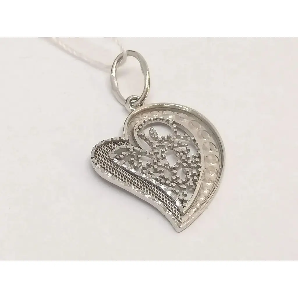 Золота підвіска Столична Ювелірна Фабрика Серце з алмазною гранню. 422387Б - фото 2