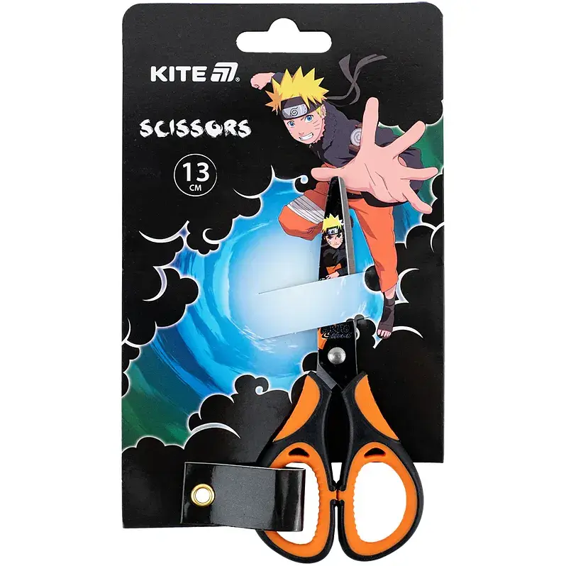Ножиці дитячі з гумовими вставками Kite Naruto 13 см помаранчеві (NR25-148) - фото 2