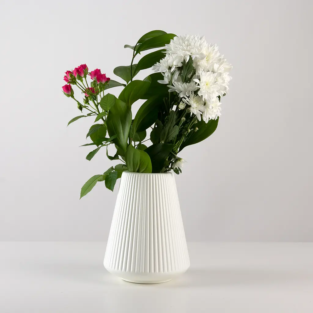 Ваза декоративная МВМ My Home, 20 см, белая (DH-FLOWERS-04 WHITE) - фото 5