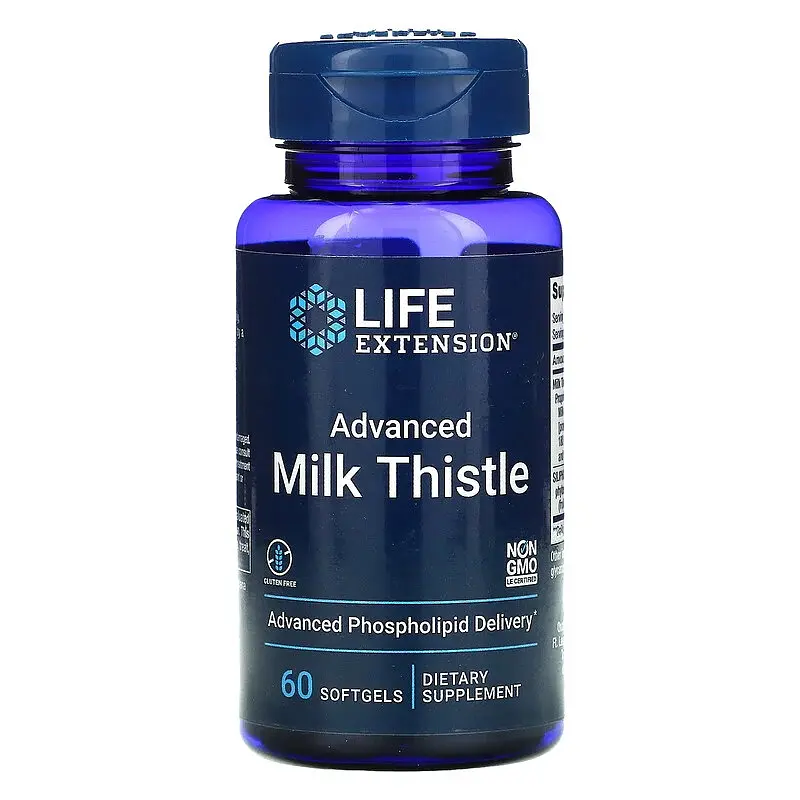 Натуральна добавка Life Extension Advanced Milk Thistle, 60 капсул