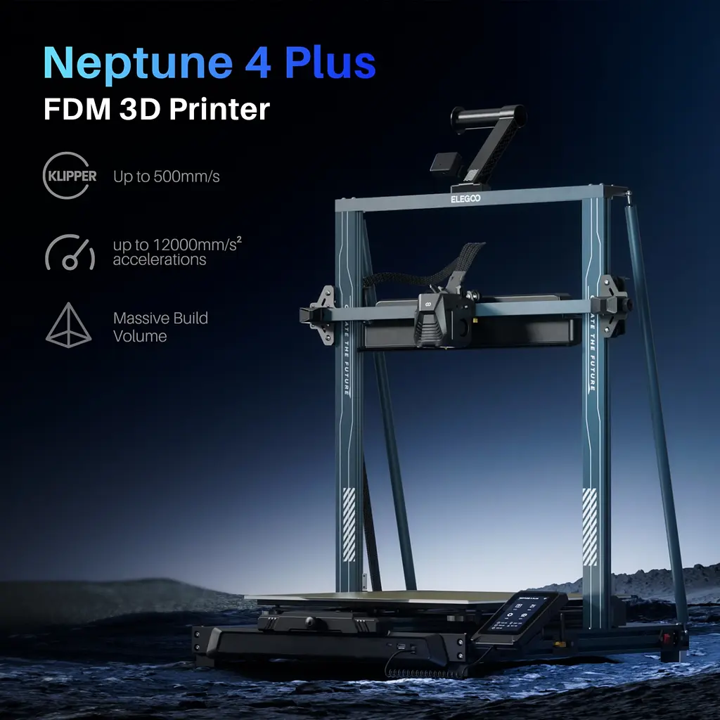 Друкарка 3D ELEGOO Neptune 4 Plus (FDM 1.75 mm 0.4 mm 320×320×385 mm WiFi WLAN USB сірий) - фото 5