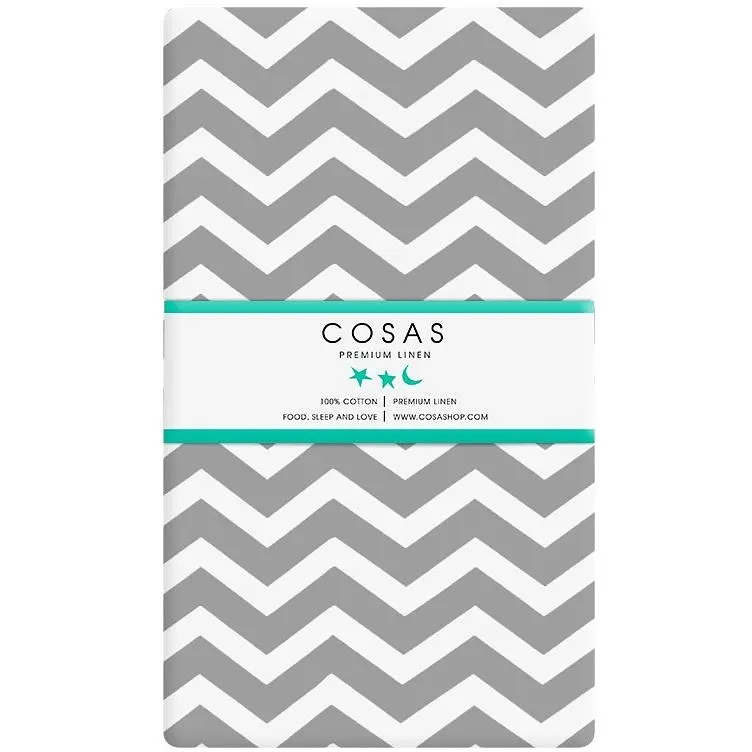 Набір простирадл на резинці Cosas Grey Zigzag 60х120х12 см (SetSheet_Grey_ZigGrey_120x60) - фото 3