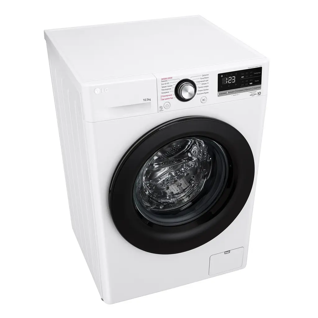 Пральна машина LG фронтальна, 10,5кг, 1400, A+++, 57см, дисплей, пара, інвертор, білий (F4V3RS6WW) - фото 7