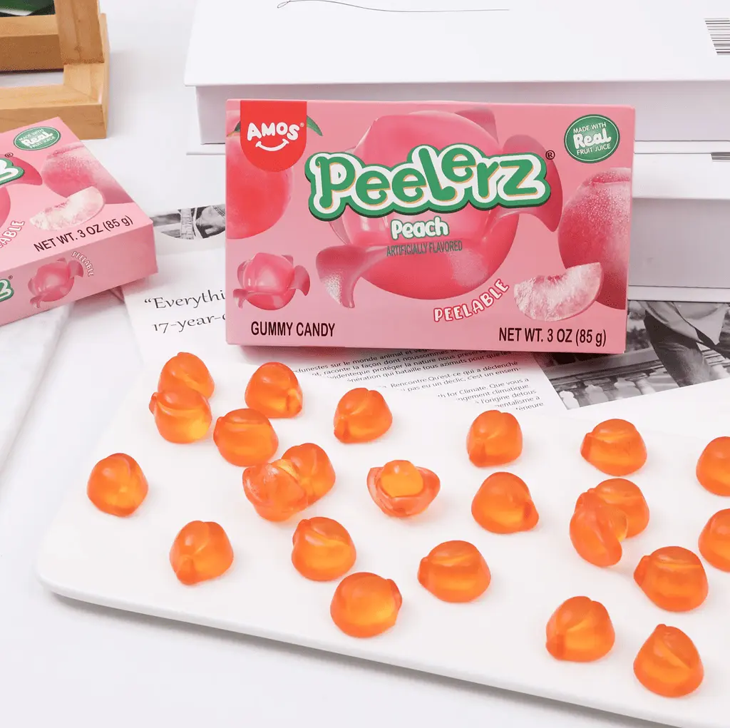 Жувальні цукерки Amos Peelerz Gummy Peach 85г - фото 3