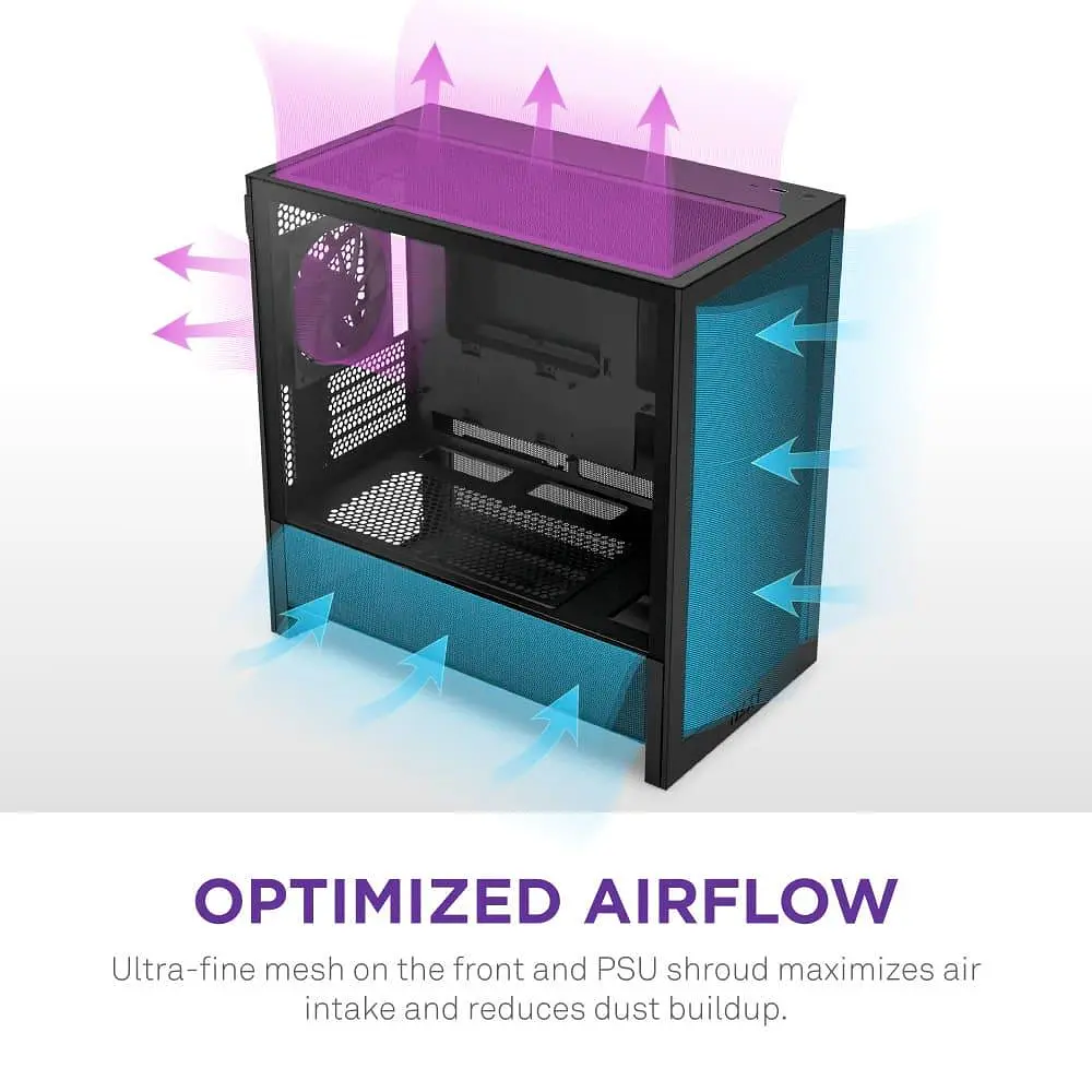 Корпус NZXT H3 Flow Tempered Glass без БП Black (CC-H31FB-01) - фото 3