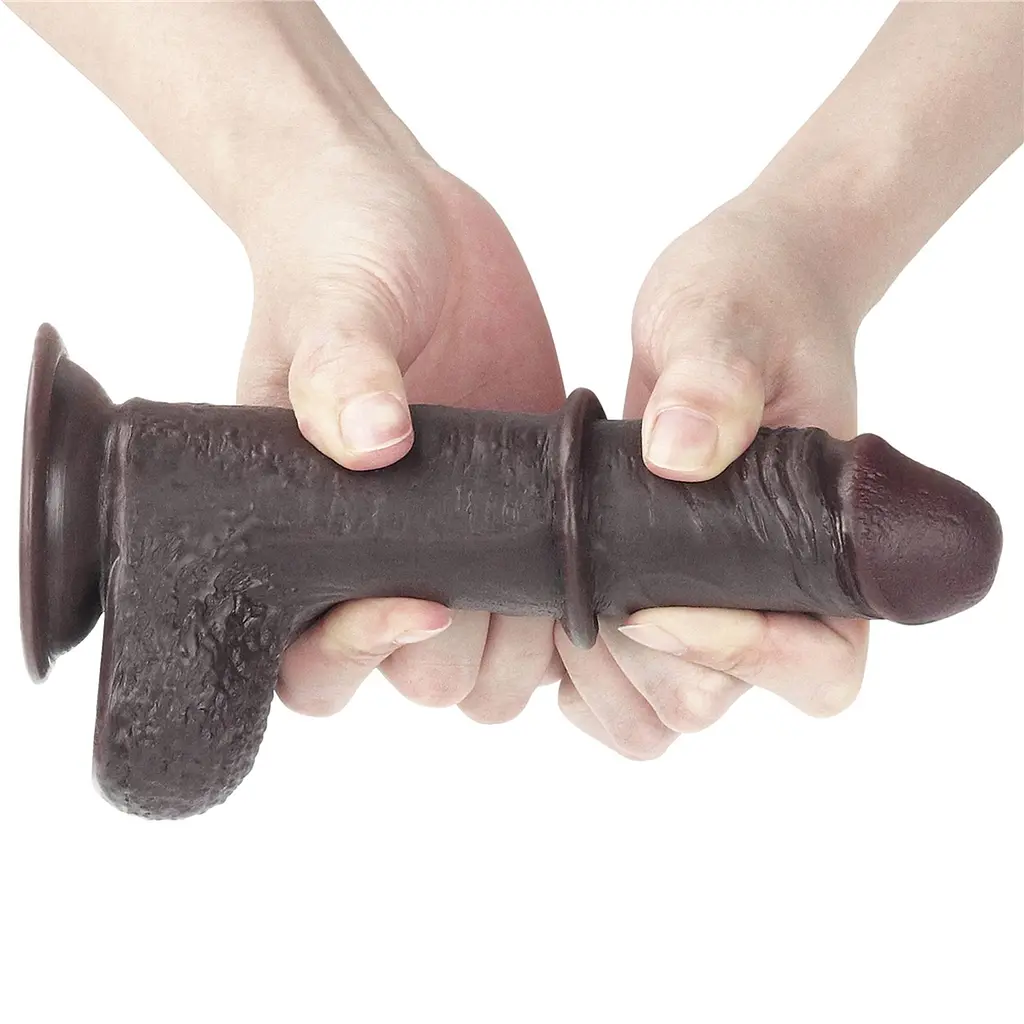 Фалоімітатор із присоскою LoveToy Sliding-Skin Dildo 7 17.5 см коричневий - фото 17