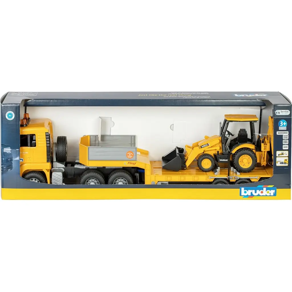 Набір іграшковий Bruder Тягач MAN TGA з екскаватором JCB Midi CX (01654) - фото 5
