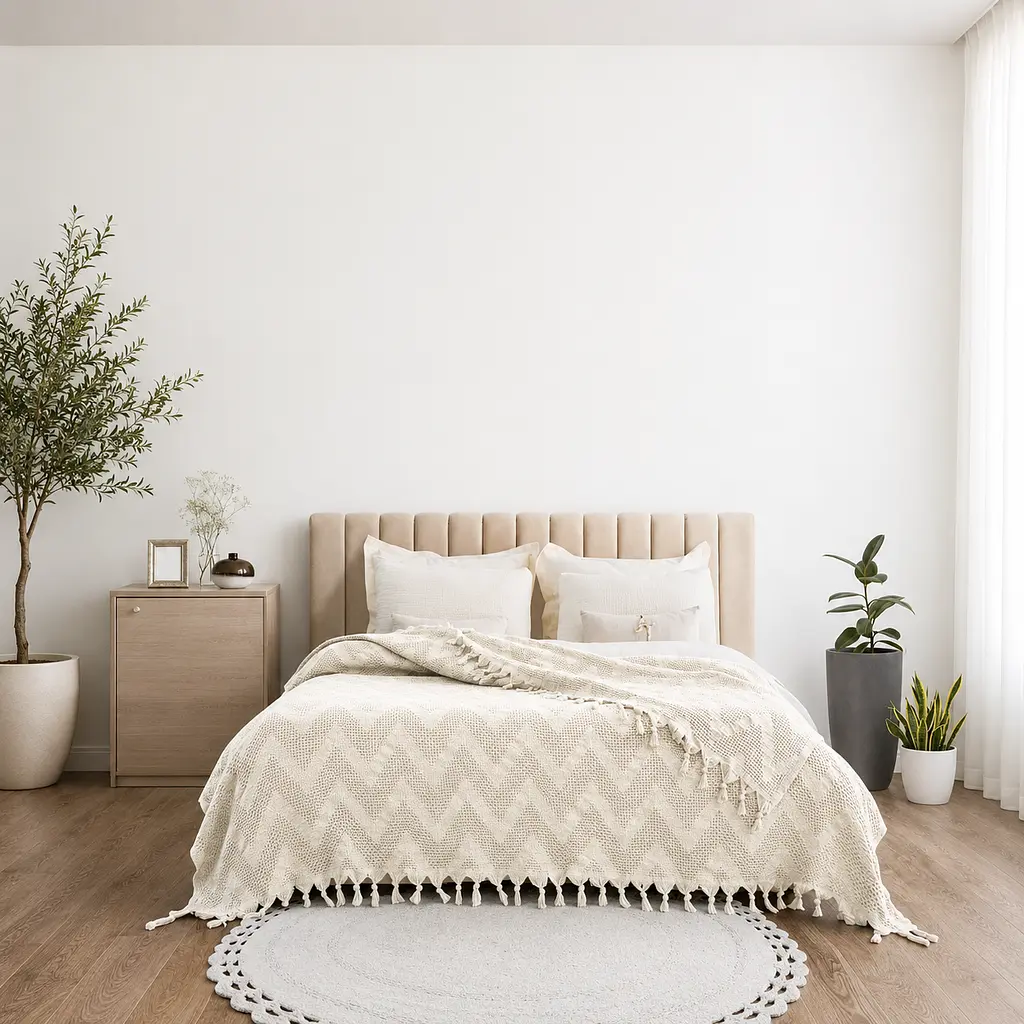 Покривало-плед з бахромою 200х230 Зиг-заг айвори LoveYouHome - фото 3