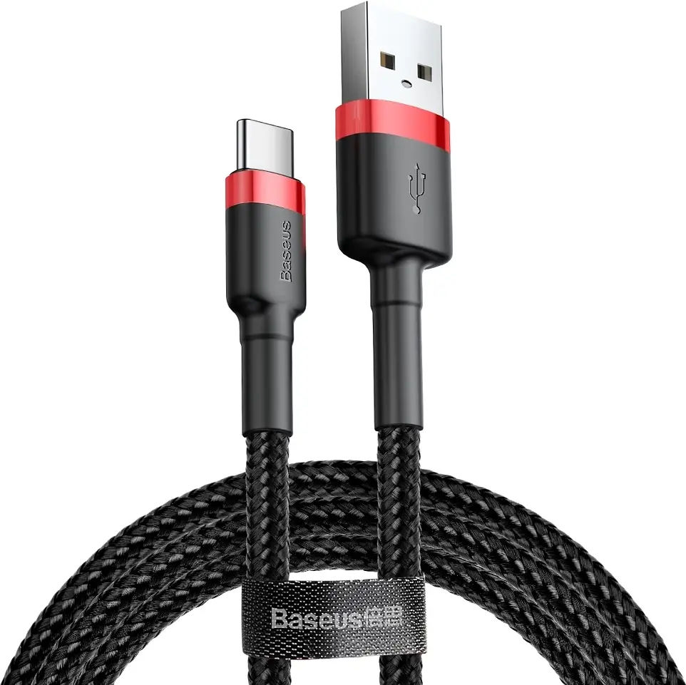 Кабель Baseus Cafule USB для Type-C 3A 1m red black (CATKLF-B91) - фото 5