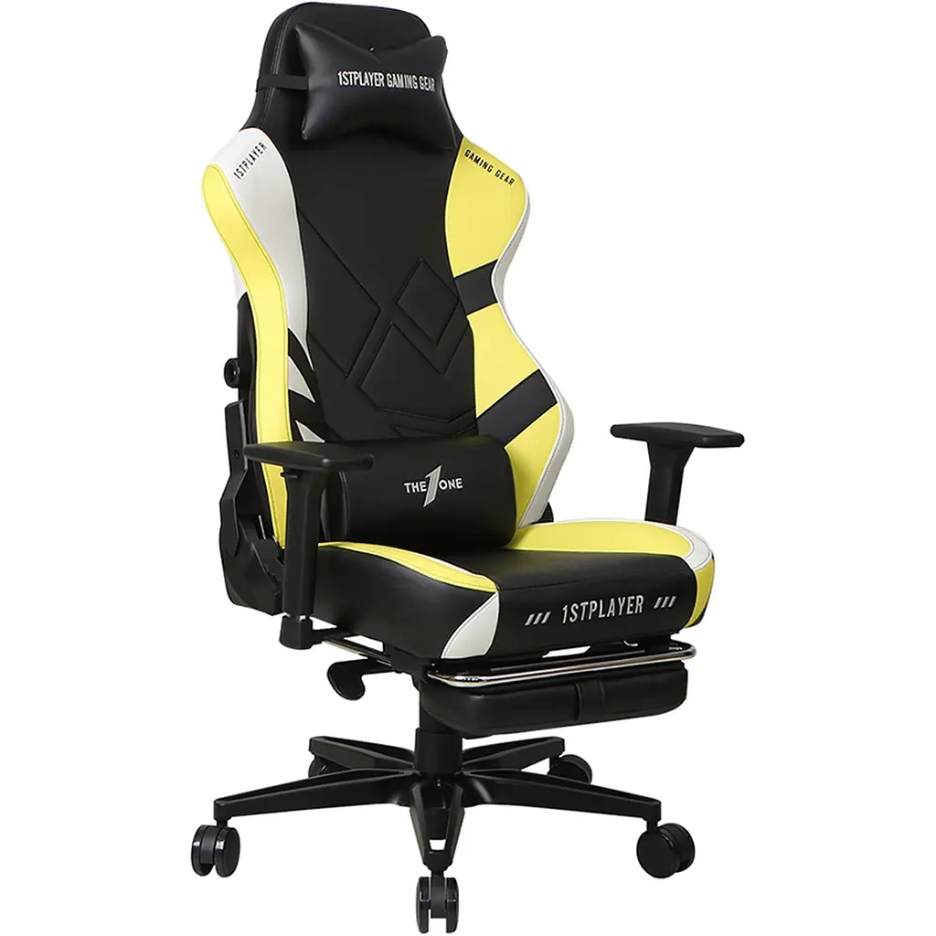 Геймерське крісло 1stPlayer Duke Black/White/Yellow [121647] - фото 3