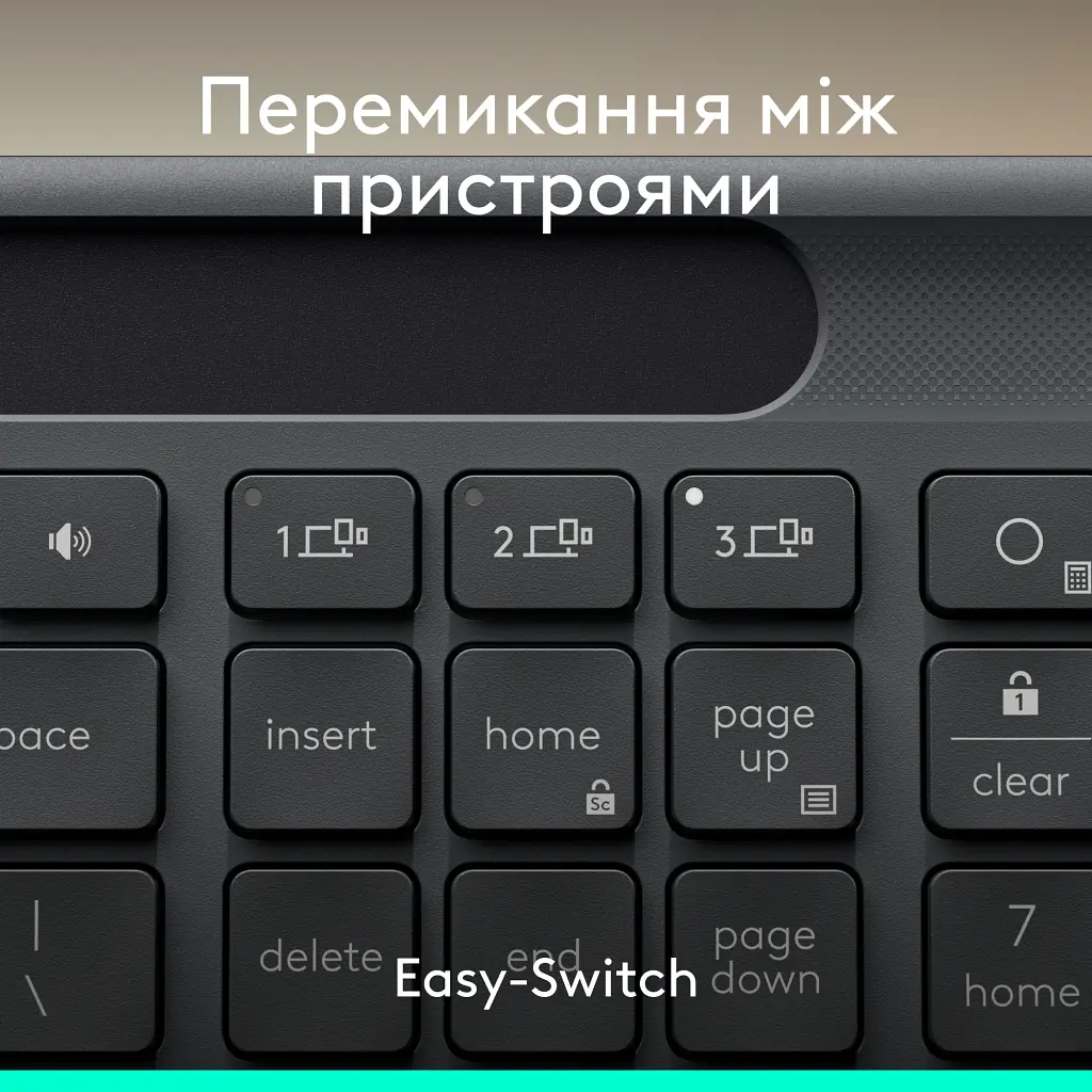 Клавіатура Logitech Slim Solar+ for Business Wireless/Bluetooth Graphite (920-013779) - фото 8