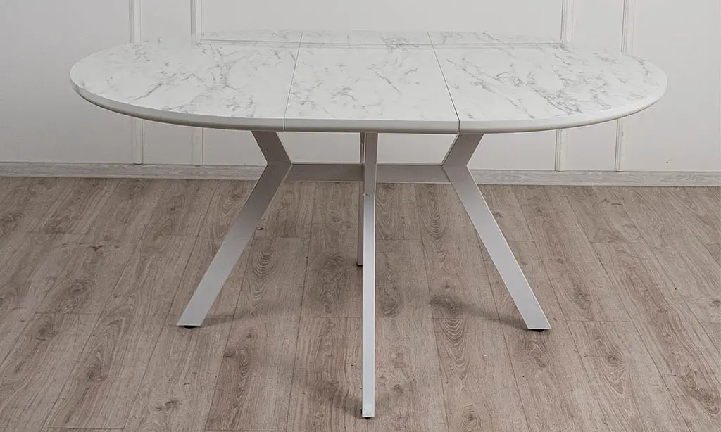 Стол обеденный Prestol Соната раскладной 120/160х120x7 см белый - фото 5