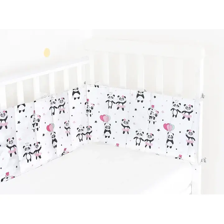 Бортики в дитяче ліжечко Cosas Rose Panda 30 х 180 см (WeltBed_PandaLoveRose) - фото 2