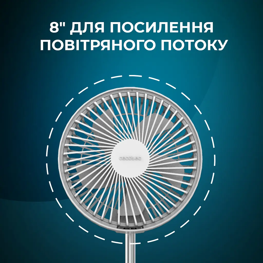Портативний вентилятор CECOTEC EnergySilence 800 FoldAir Portable Control (CCTC-08225) - фото 4