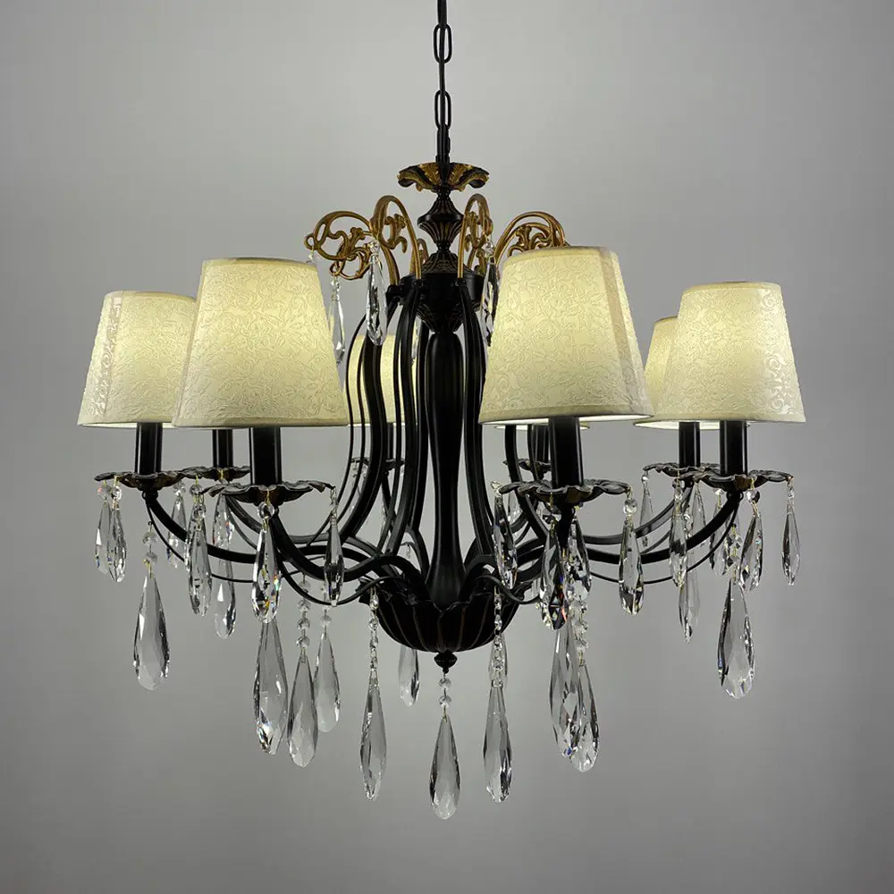 Хрустальная люстра с абажурами Line.F Количество ламп 5 - фото 3