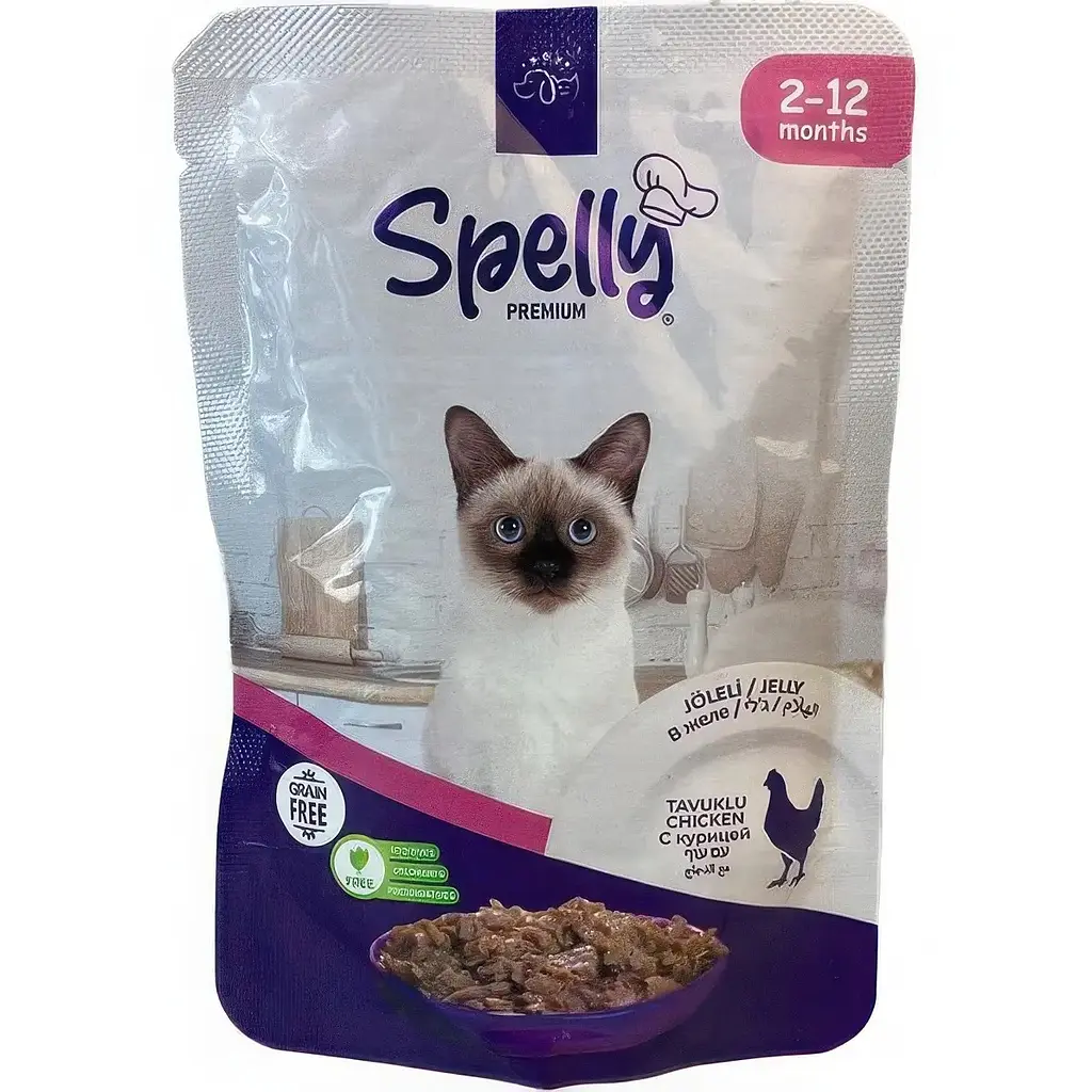 Вологий корм Spelly для кошенят курка в желе 85 г
