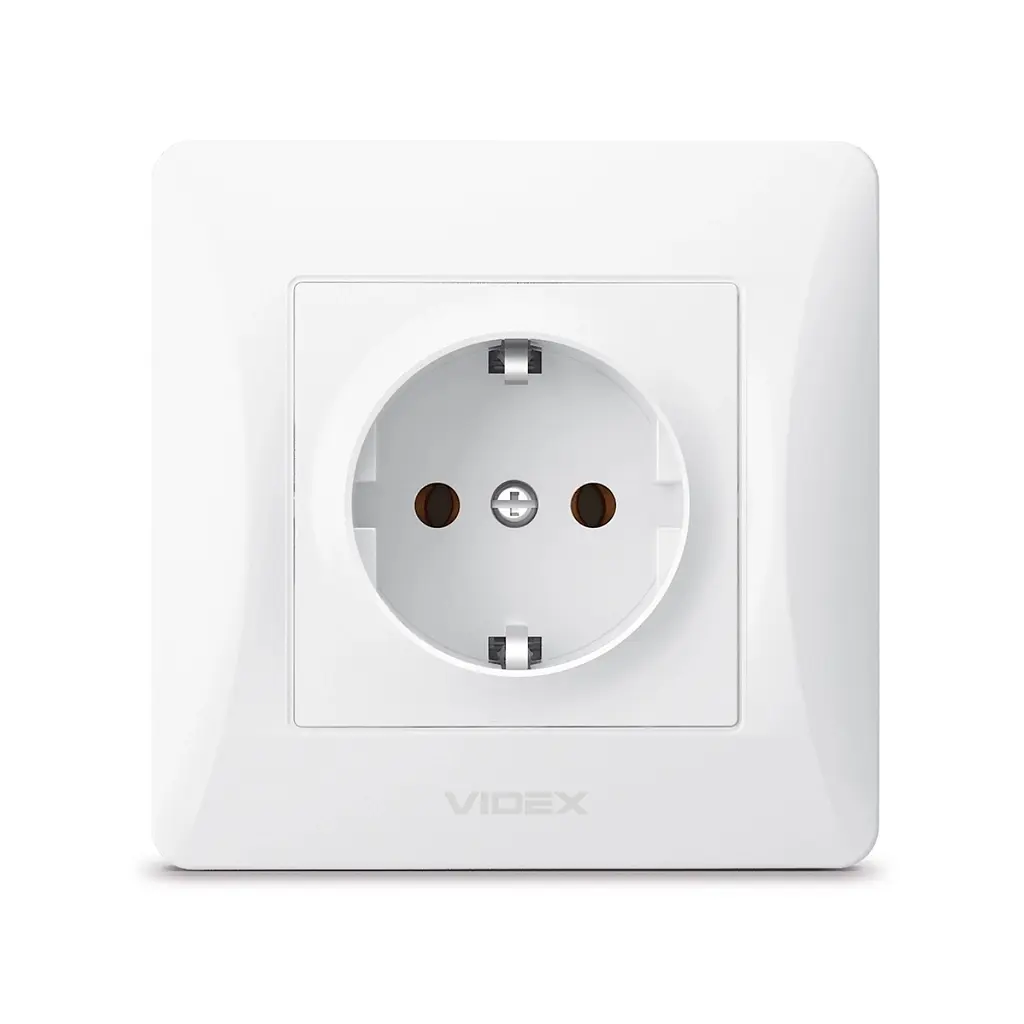 Розетка Videx BINERA 1ая із заземленням (VF-BNSK1G-W)