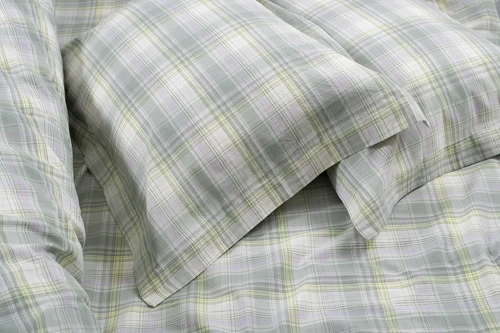 Постельное белье Lotus Home - Checked Madras зеленый евро - фото 3