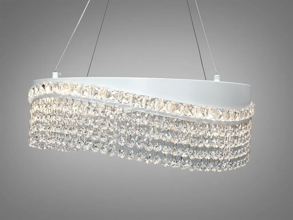 Елегантна підвісна LED люстра Diasha P7027/D500WH біла 58W до 20 м2 - фото 3