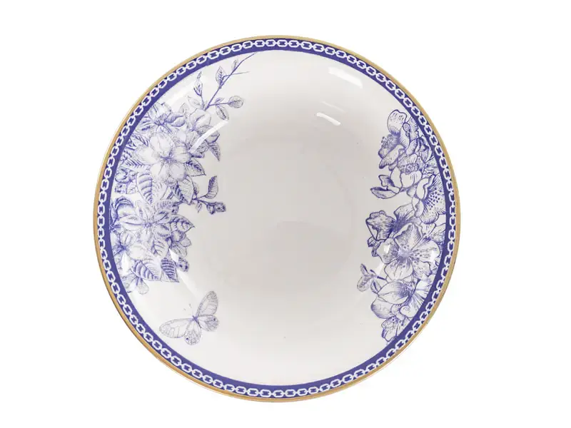 Тарілка супова Alba ceramics Butterfly 14 см біла з синім (769-008) - фото 2