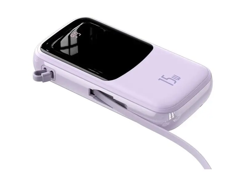 Зовнішній акумулятор (Power Bank) BASEUS Qpow Digital Display 10 000 mAh iP Edition 2022 15W Purple (PPQD050105) - фото 3