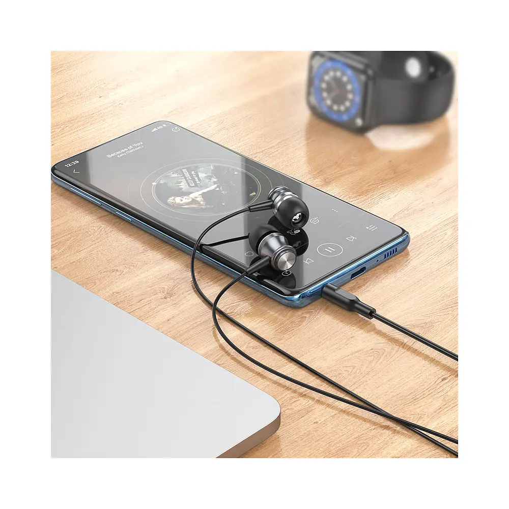 Наушники Borofone BM75 Platinum metal universal earphones with microphone 1.2m (серый) - фото 6