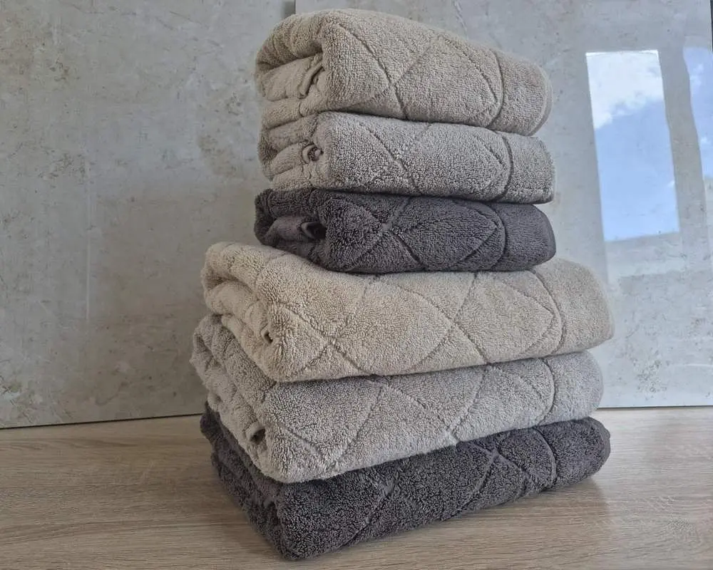 Набір турецьких махрових рушників Cestepe MicroCotton Premium 3 штуки 50x90 + 3 штуки 70х140 Eva 2 щільність 600 г/м2 - фото 4