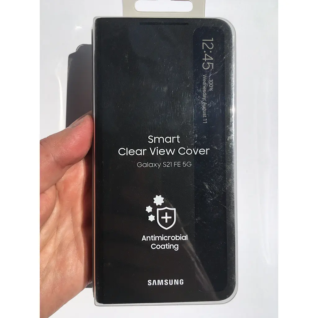 Оригінальний чохол-книжка для Samsung Galaxy S21 FE (G990) S-View Clear View Smart Cover Черный EF-ZG990CBEGRU - фото 3