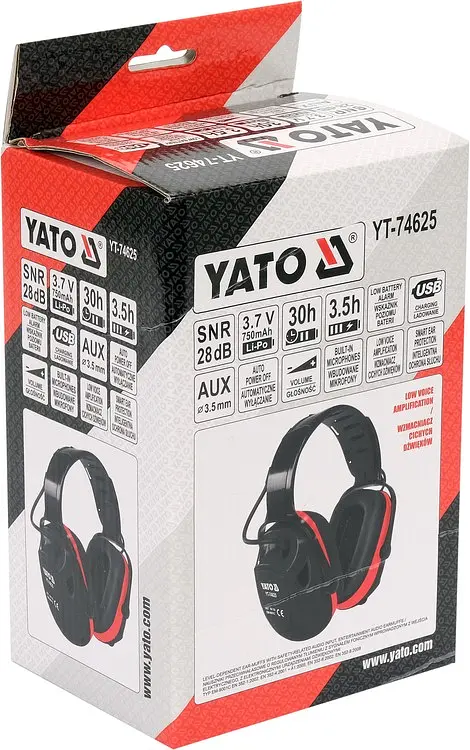 Наушники Yato электронные шумозащитные с интеллектуальной системой защиты слуха (YT-74625) - фото 4