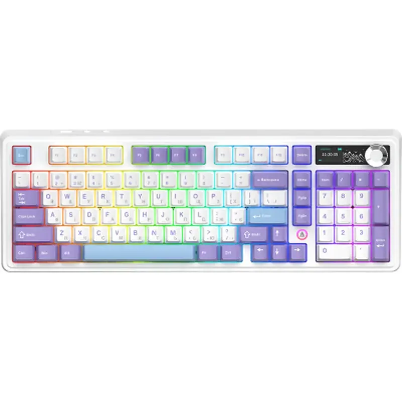 Клавіатура Ajazz AK980 V2 Gift Switch V2 Wireless/Bluetooth/USB UA White/Blue (AK980-V2-G-PWB)