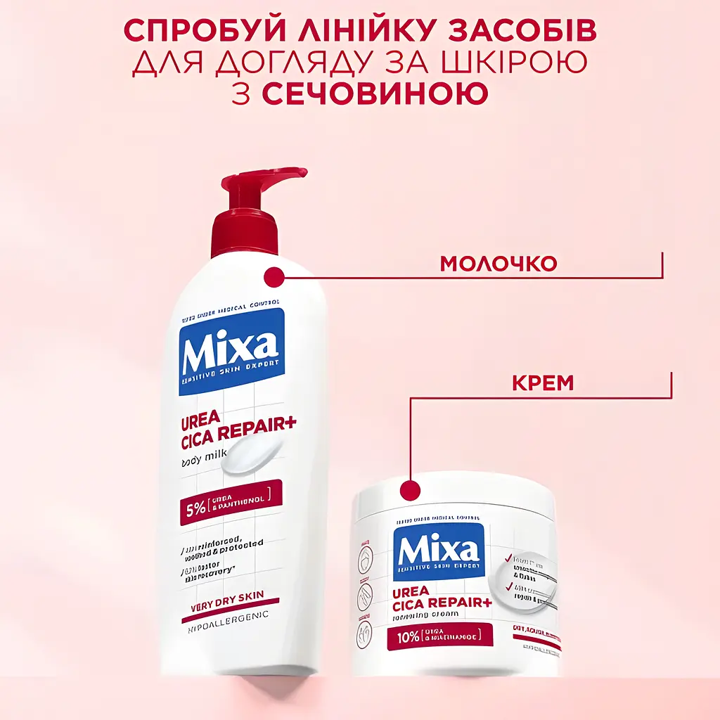 Молочко відновлювальне Mixa Urea Cica Repair для дуже сухої шкіри тіла 400 мл - фото 7