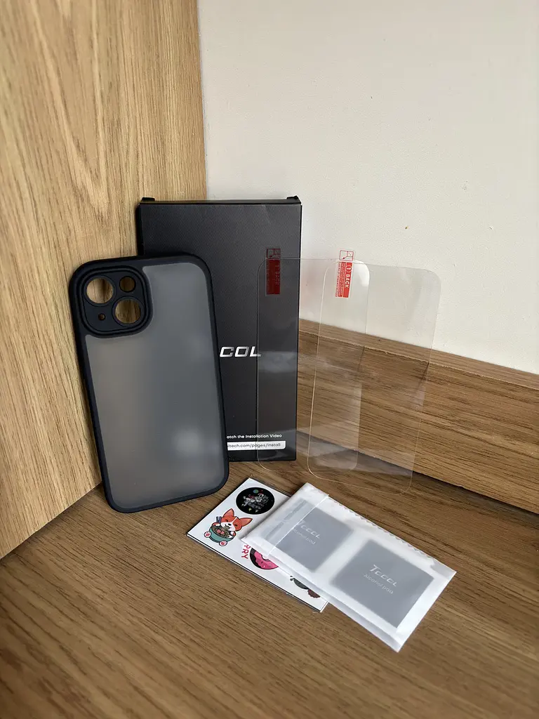Протиударний чохол TOCOL для iPhone 15 та 2 захисні скла з захистом камери чорний матовий (SKU-057) - фото 8