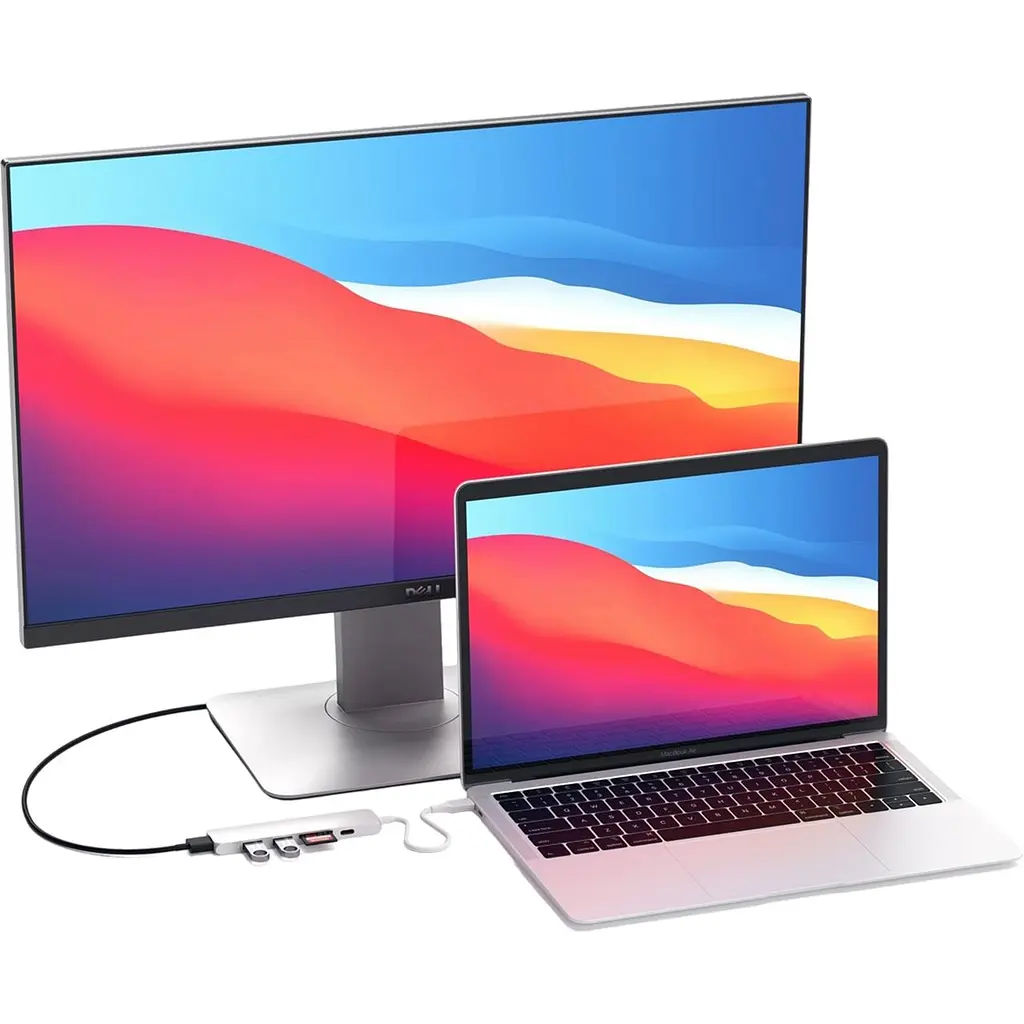 Адаптер Satechi Type-C Slim Multi-Port 4K V2 Silver (ST-SCMA2S) - фото 7