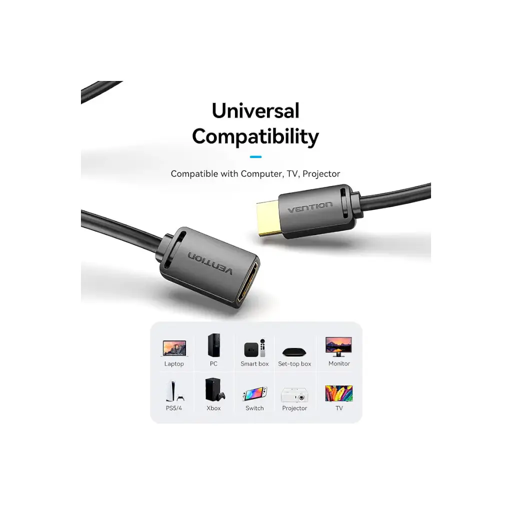 Кабель мультимедійний HDMI M to HDMI F 5.0m V2.0 4K60Hz Vention (AHCBJ) - фото 9
