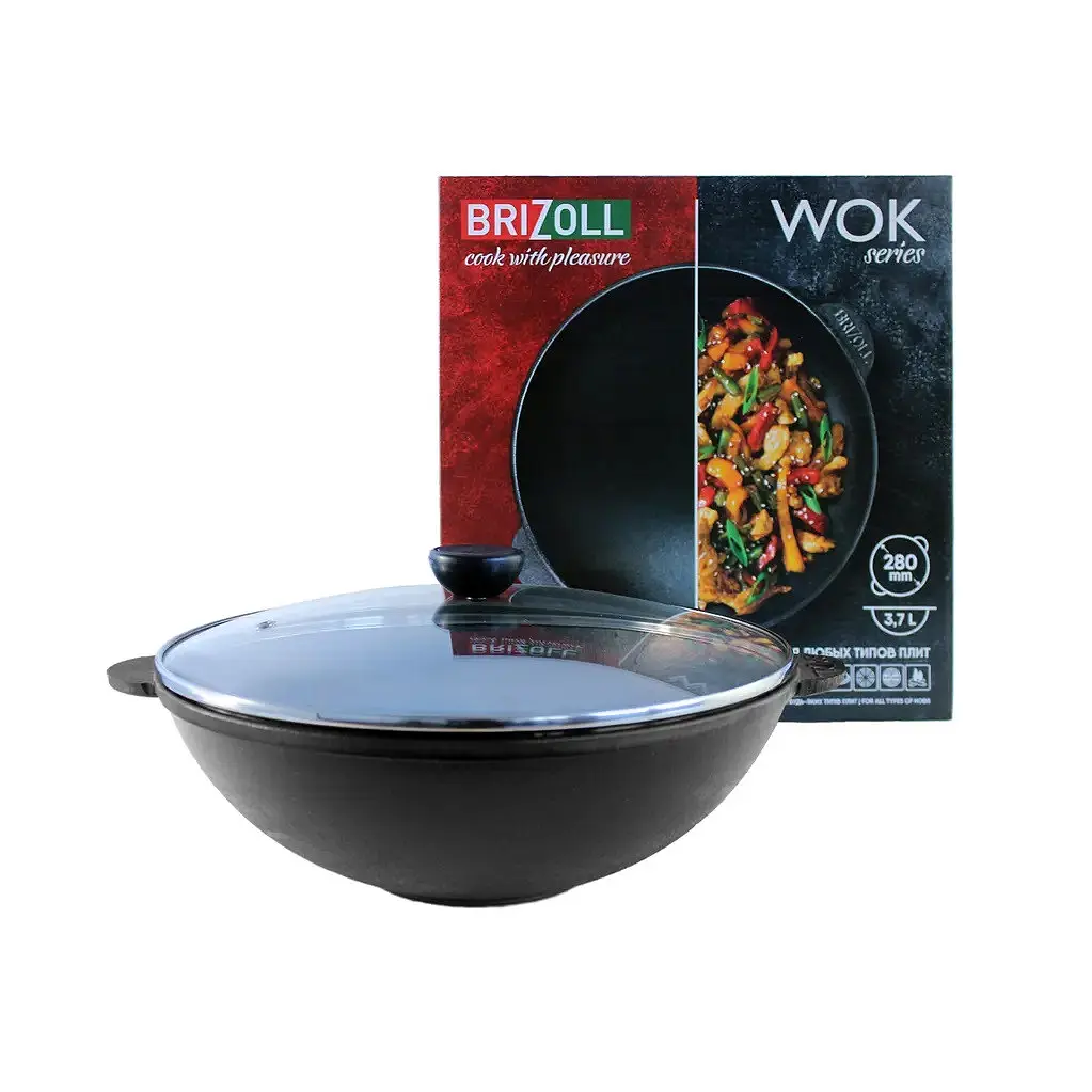 Сковорода чавунна Brizoll WOK W30-6 4,7л 30 см - фото 9