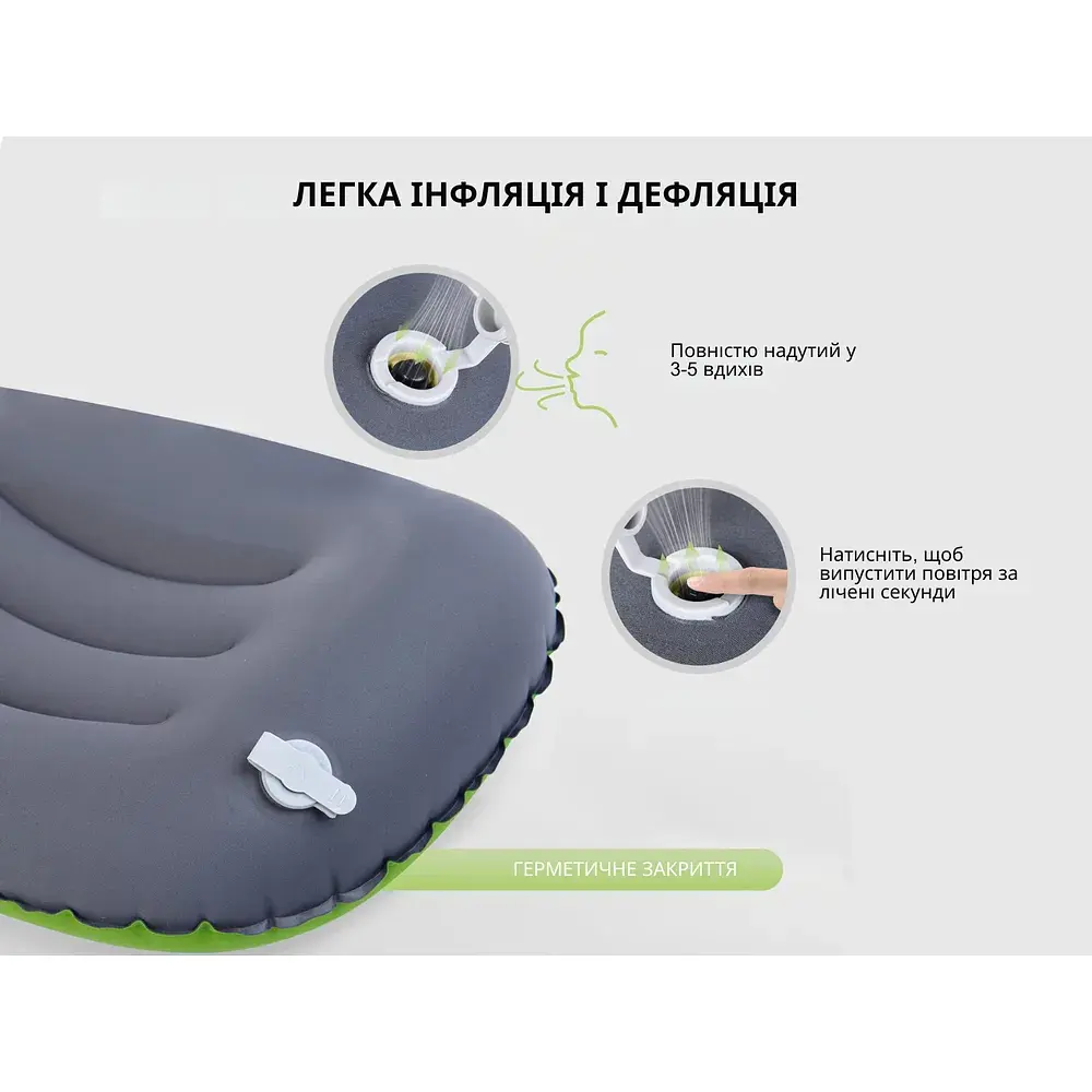 Подушка надувна Naturehike Ultralight TPU NH17T013-Z, зелена - фото 8