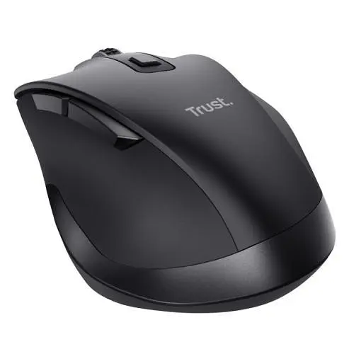 Миша бездротова Trust Fyda, чорний, USB (2.4 GHz), оптична, 800 - 2400 dpi, 6 кнопок, ергономічний дизайн, вбудований