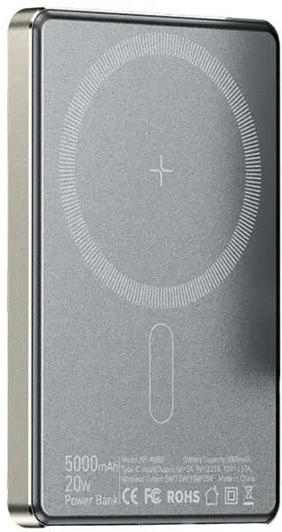 Power Bank Essager Cross-Border Magnetic 5000mAh 20W KR-W002 (EDY5K-YJ0A-Z) Grey UA - фото 2