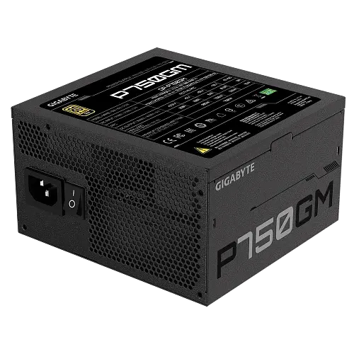 Блок живлення Gigabyte 750 Вт P750GM, Black, модульний, 120 мм (HYB), Active PFC, 80 Plus Gold, MB: 20+4 pin, CPU: 4+4 pin, VGA: 4 x 6+2 pin, 3xMolex / 1xFDD / 8xSATA, Захист: OVP/OPP/SCP/UVP/OCP/OTP (GP-P750GM) - фото 5